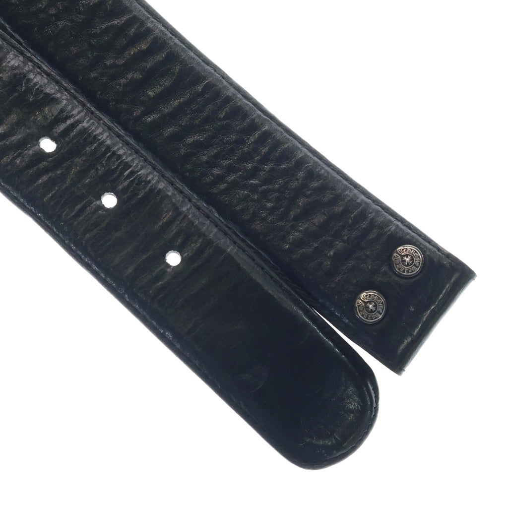 CHROME HEARTS(クロムハーツ) 1.5 STRAP 1.5inchスクロールレーベルリベッツ レザーベルト