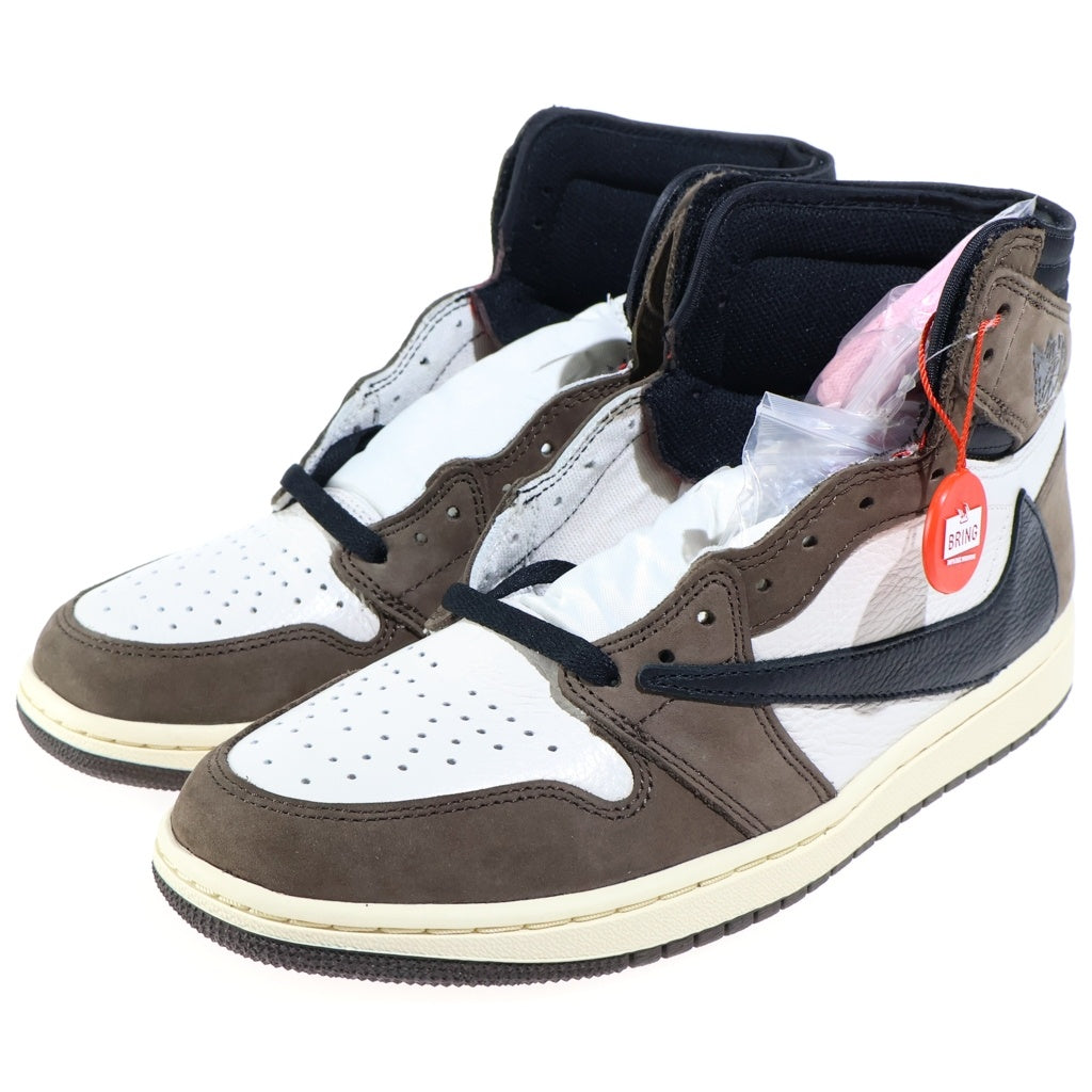 NIKE(ナイキ) ×TRAVIS SCOTT AIR JORDAN 1 RETRO HIGH Sail/Dark Mocha エアジョーダン1 ハイカットスニーカー US9.5/27.5cm CD4487-100