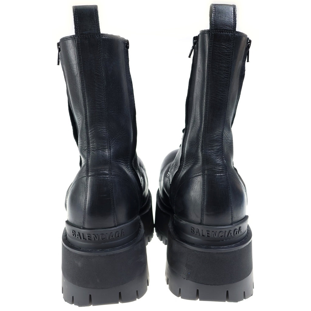 BALENCIAGA(バレンシアガ) GIANT BOOTSBBロゴダブルサイドジップレザーボリュームソールブーツ ブラック レザー