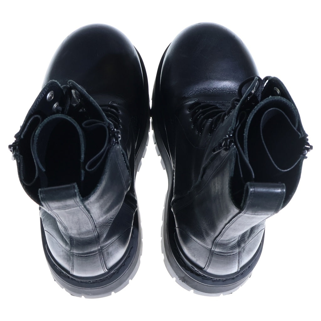 BALENCIAGA(バレンシアガ) GIANT BOOTSBBロゴダブルサイドジップレザーボリュームソールブーツ ブラック レザー
