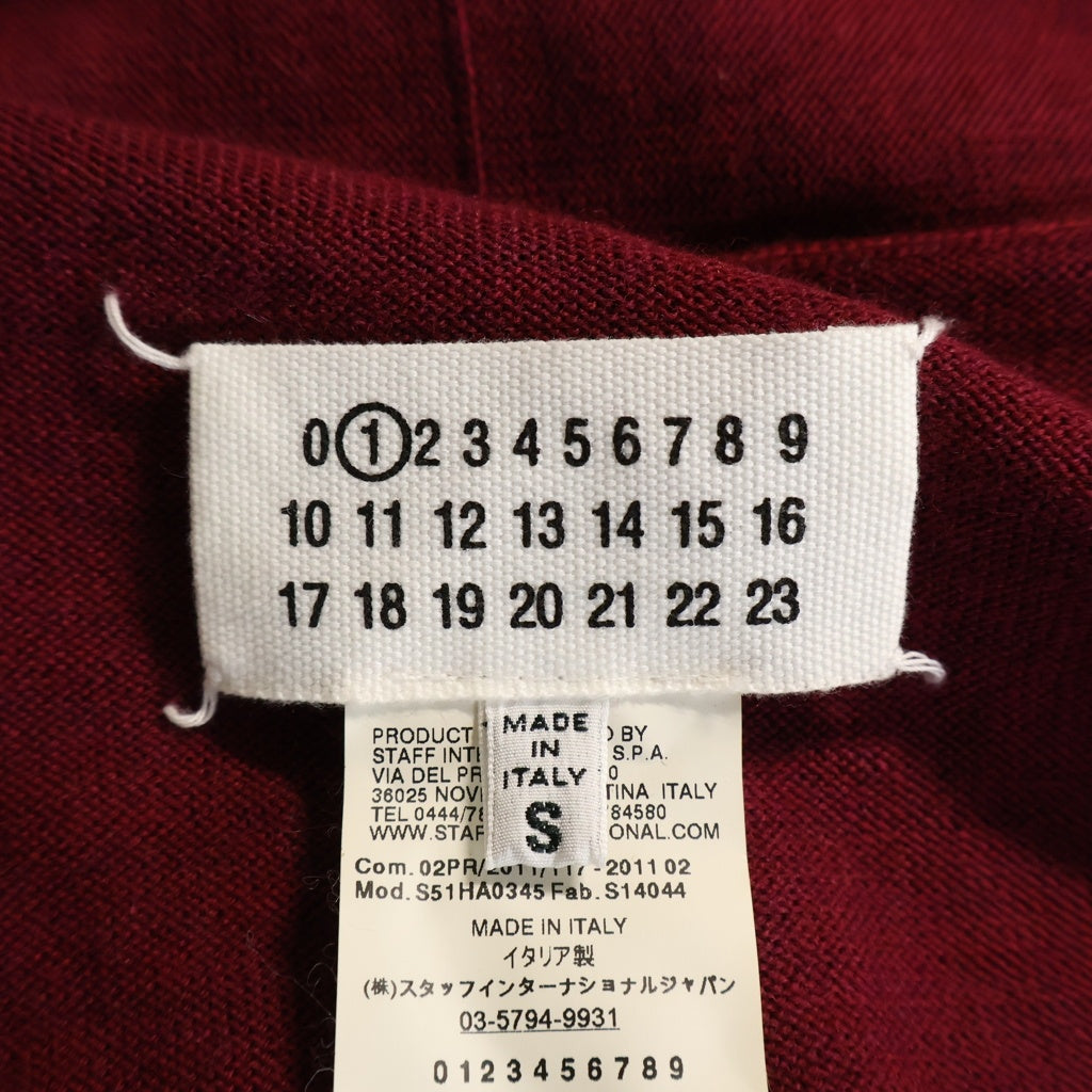Maison Martin Margiela(メゾンマルタンマルジェラ) ドルマン変形カーディガン ニット ワインレッド S51HA0345 レディース