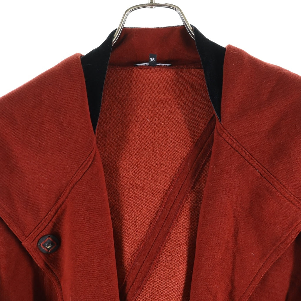 ANN DEMEULEMEESTER(アンドゥムルメステール) Asymmetric Hooded Wrap Jacket アシンメトリック フーデッド ラップ ジャケット レッド レディース