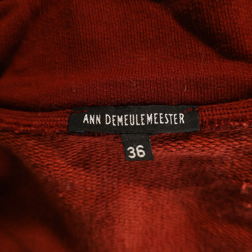 ANN DEMEULEMEESTER(アンドゥムルメステール) Asymmetric Hooded Wrap Jacket アシンメトリック フーデッド ラップ ジャケット レッド レディース