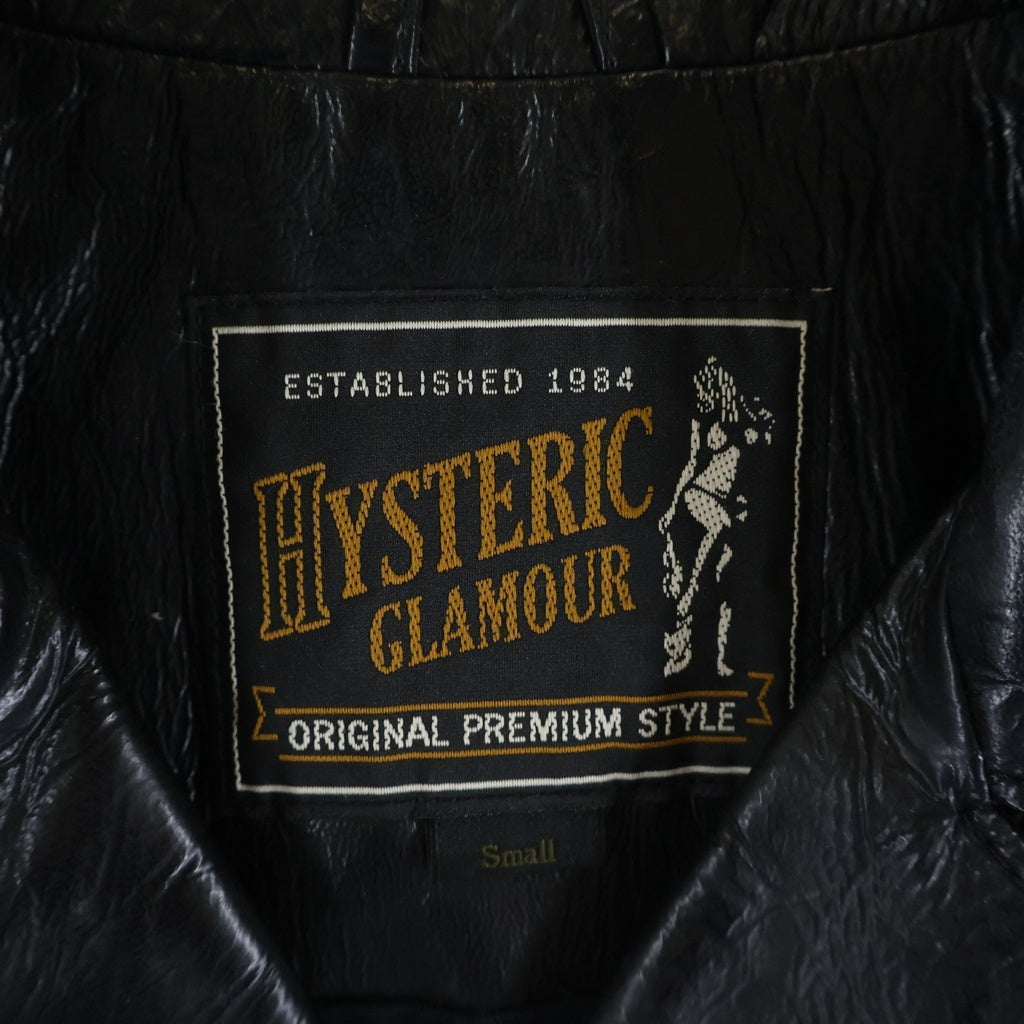 HYSTERIC GLAMOUR(ヒステリックグラマー) エナメルレザー ライダースジャケット ブラック レディース 01183LB01