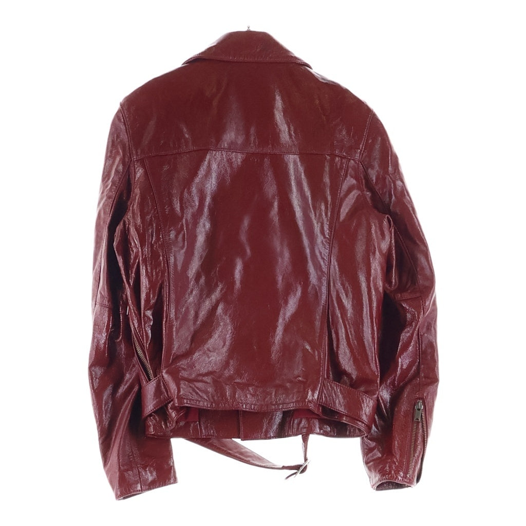 HYSTERIC GLAMOUR(ヒステリックグラマー) エナメルレザー ライダースジャケット レッド レディース 01183LB01