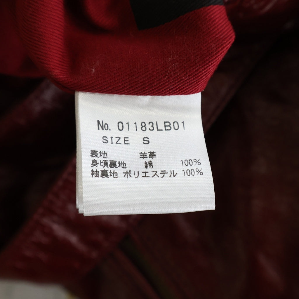 HYSTERIC GLAMOUR(ヒステリックグラマー) エナメルレザー ライダースジャケット レッド レディース 01183LB01