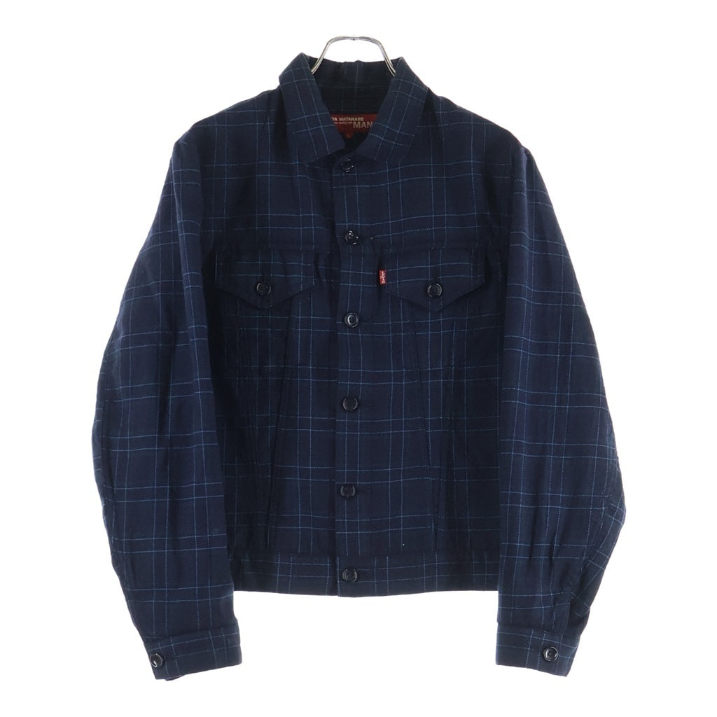 JUNYA WATANABE COMME des GARCONS(ジュンヤワタナベ コムデギャルソン) ×COMME des GARCONS MAN ×LEVI'S コムデギャルソン リーバイス チェック柄 長袖 ウールシャツ ジャケット WG-J033 ネイビー
