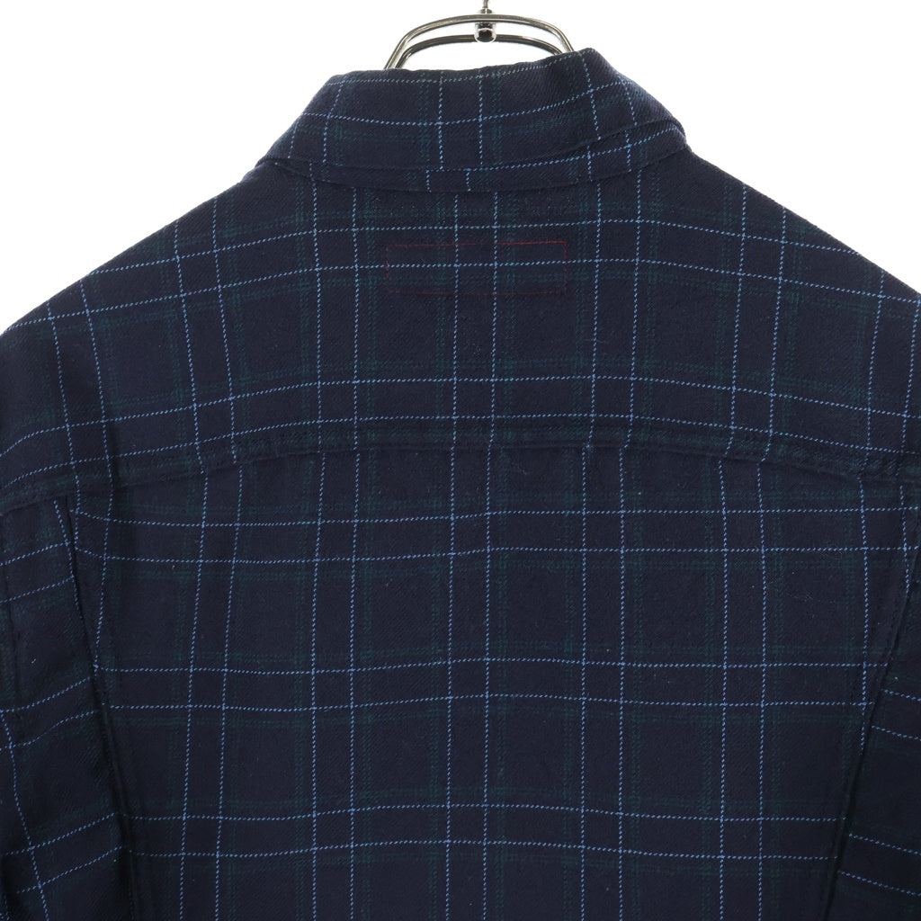 JUNYA WATANABE COMME des GARCONS(ジュンヤワタナベ コムデギャルソン) ×COMME des GARCONS MAN ×LEVI'S コムデギャルソン リーバイス チェック柄 長袖 ウールシャツ ジャケット WG-J033 ネイビー