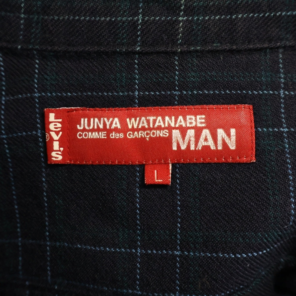 JUNYA WATANABE COMME des GARCONS(ジュンヤワタナベ コムデギャルソン) ×COMME des GARCONS MAN ×LEVI'S コムデギャルソン リーバイス チェック柄 長袖 ウールシャツ ジャケット WG-J033 ネイビー