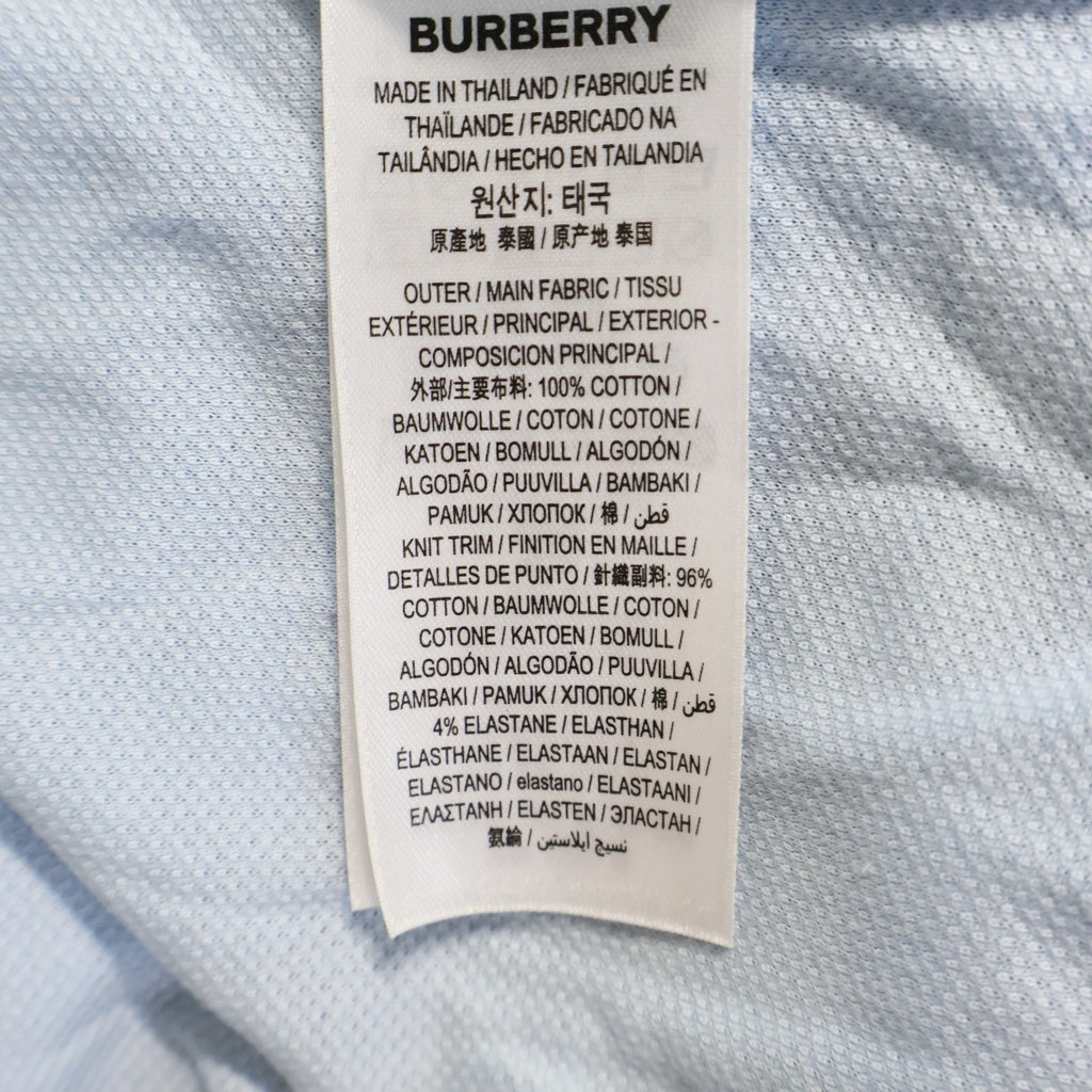 BURBERRY(バーバリー) TBロゴ 半袖 ポロシャツ モノグラム刺繍 ブルー 8017208