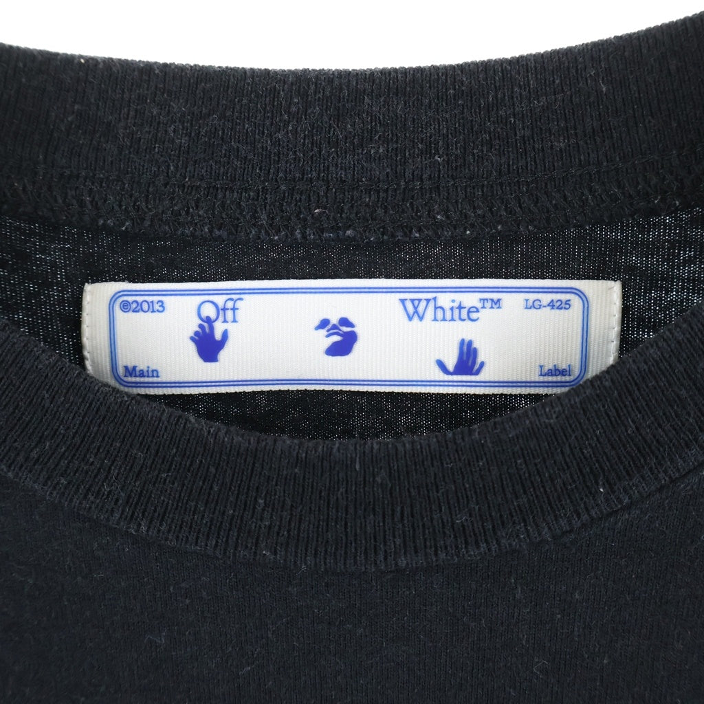 OFF-WHITE(オフホワイト) 20AW バックプリント 半袖Tシャツ カットソー ブラック×ピンク OMAA027E20JER005
