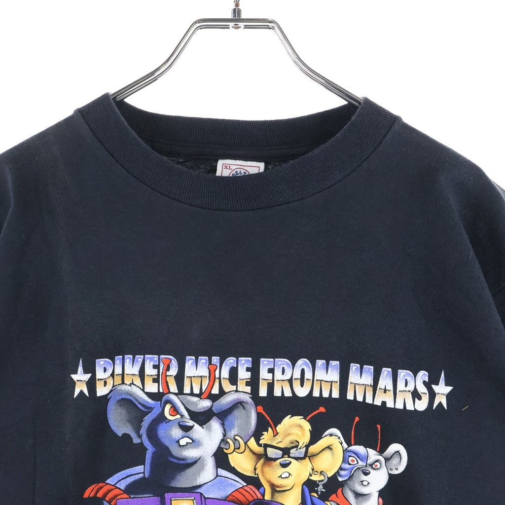 VINTAGE(ヴィンテージ) 90s Biker mice from mars バイカーマイス プリント 半袖シャツ クルーネック カットソー ブラック