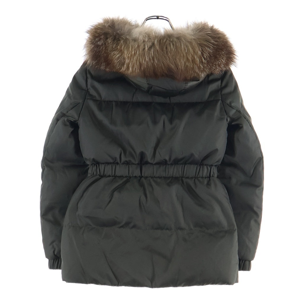 MONCLER(モンクレール) FATSIALFUR GIUBBOTTO ファーフーデッド ダウンジャケット カーキ レディース E20934632625