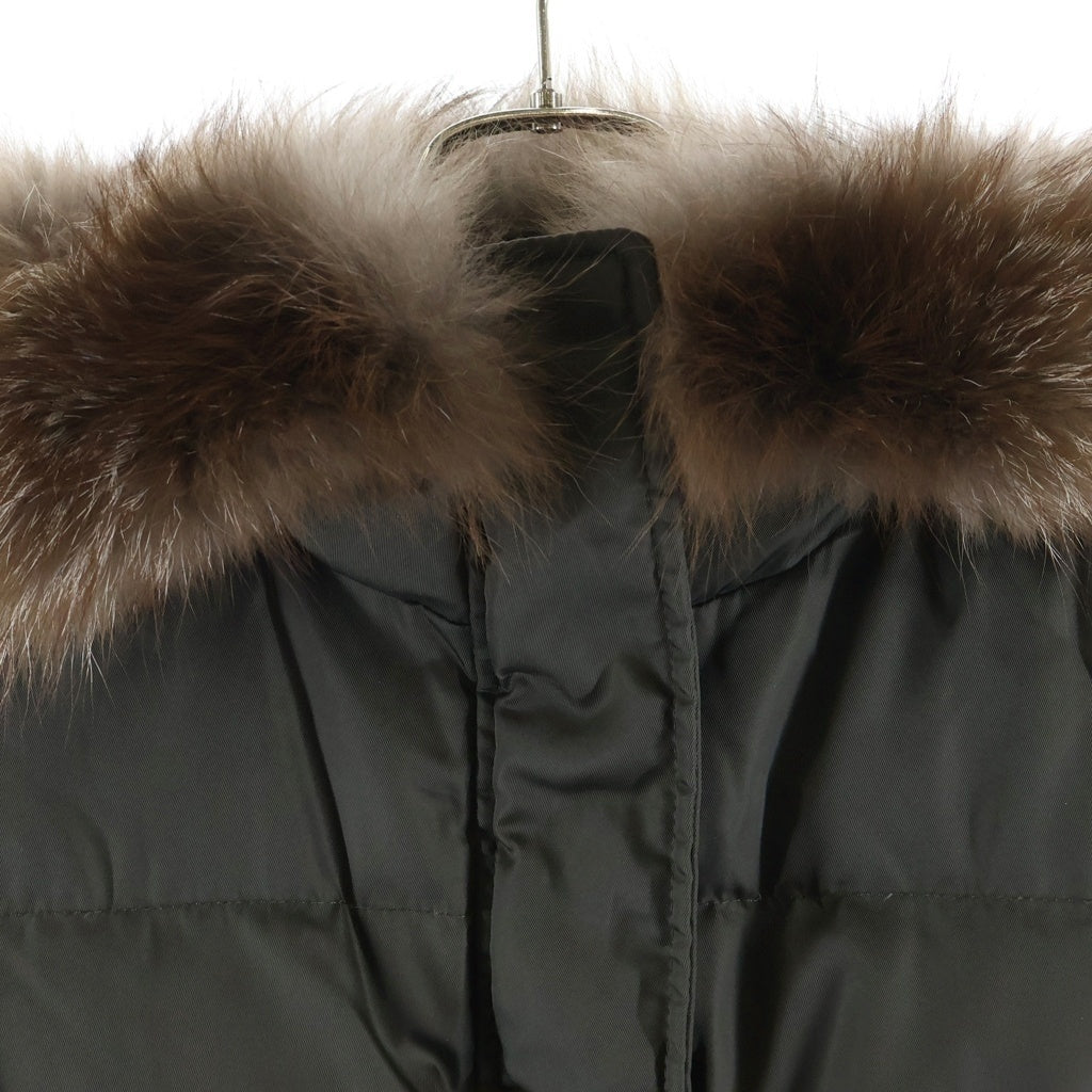 MONCLER(モンクレール) FATSIALFUR GIUBBOTTO ファーフーデッド ダウンジャケット カーキ レディース E20934632625