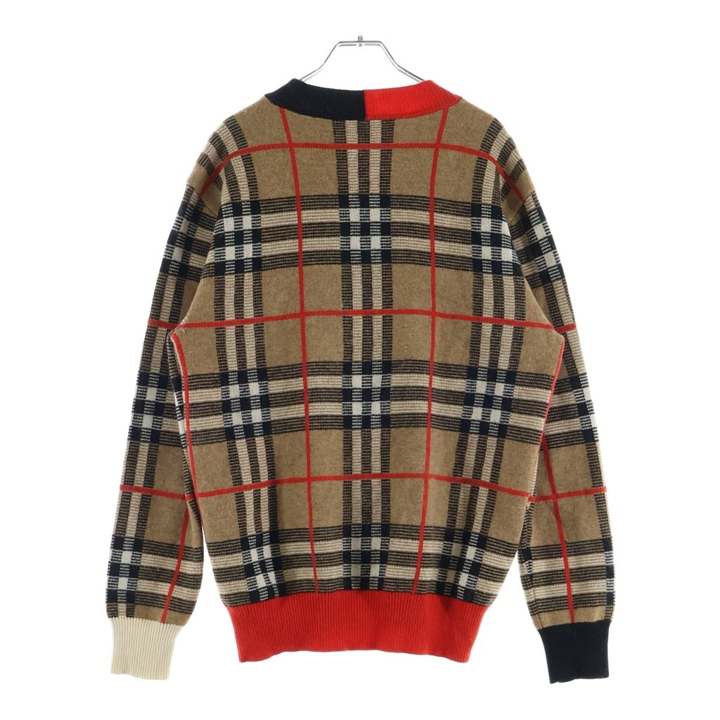 BURBERRY(バーバリー) 20SS Check Merio Wool Jacquard Sweater チェック メリノウール ジャガードセーター ウール ブラウン 8023664