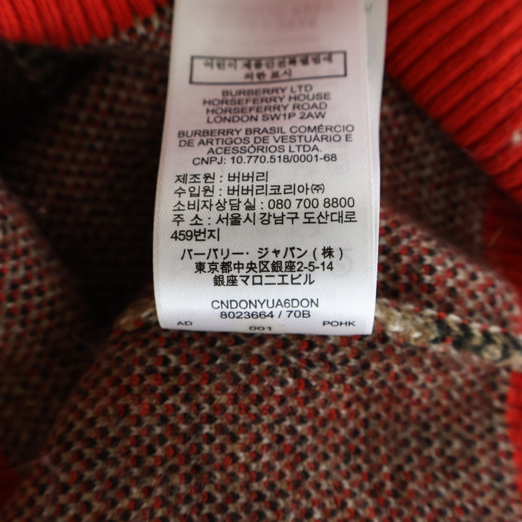 BURBERRY(バーバリー) 20SS Check Merio Wool Jacquard Sweater チェック メリノウール ジャガードセーター ウール ブラウン 8023664