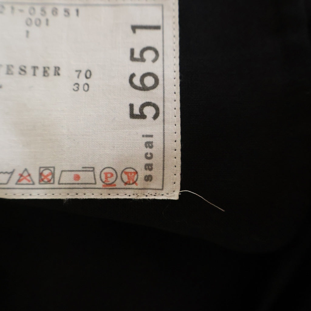 Sacai(サカイ) 21SS ZIP Suiting Skirt プリーツ ロング スカート ブラック 21ー05651 レディース