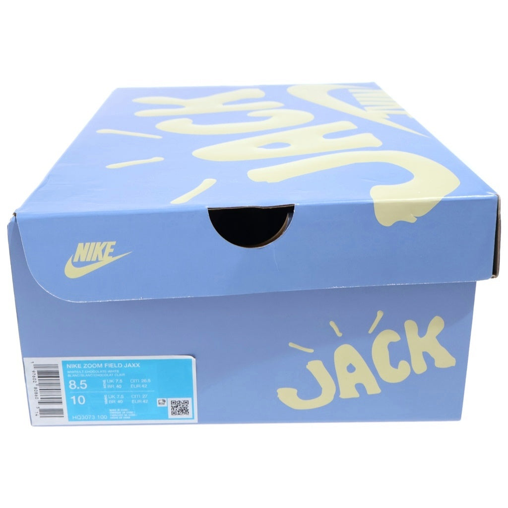 NIKE(ナイキ) ×TRAVIS SCOTT ZOOM FIELD JAXX HQ3073-100 トラヴィススコット ズーム フィールド ジャックス ローカットスニーカー ブラウン/ホワイト US8.5/26.5cm
