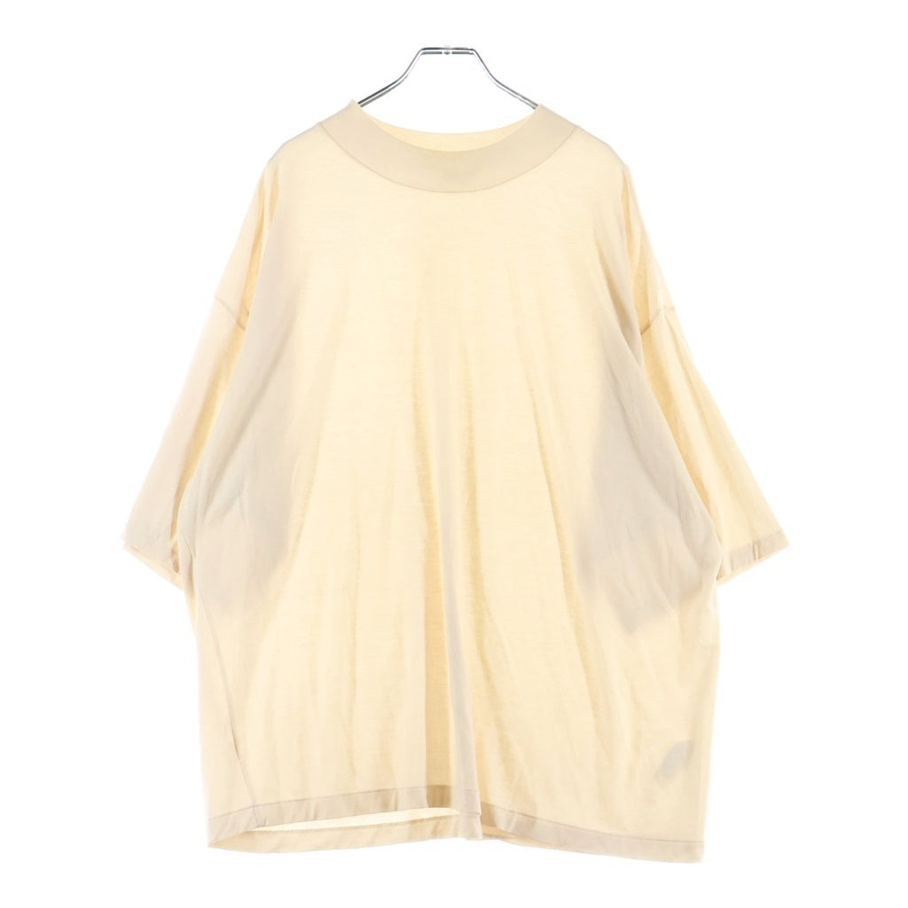 AURALEE(オーラリー) 22SS SUPER SOFT WOOL JERSEY MOCK-NECK TEE スーパーソフトウール ジャージーモックネック 半袖Tシャツ カットソー ベージュ A22ST01WU