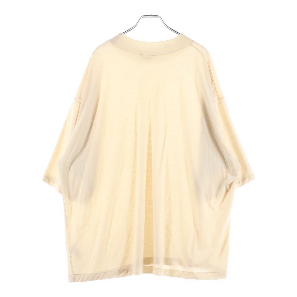 AURALEE(オーラリー) 22SS SUPER SOFT WOOL JERSEY MOCK-NECK TEE スーパーソフトウール ジャージーモックネック 半袖Tシャツ カットソー ベージュ A22ST01WU