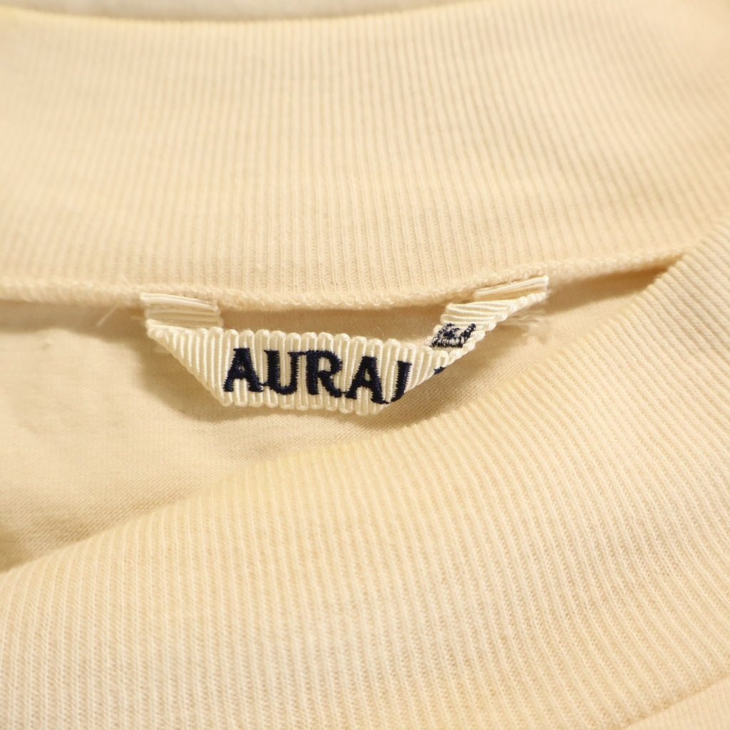 AURALEE(オーラリー) 22SS SUPER SOFT WOOL JERSEY MOCK-NECK TEE スーパーソフトウール ジャージーモックネック 半袖Tシャツ カットソー ベージュ A22ST01WU
