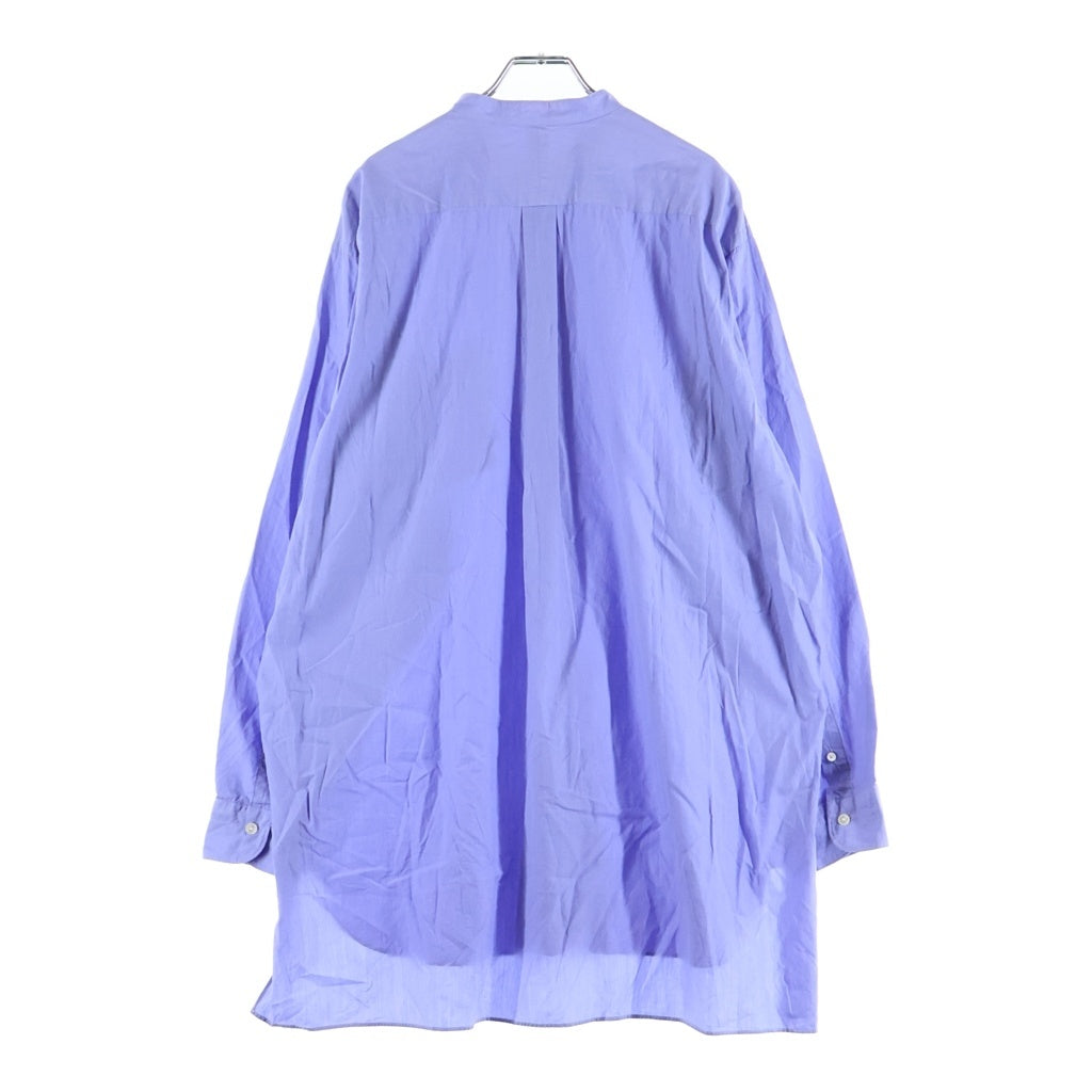 COMOLI(コモリ) 22SS バンドカラー シャツ 長袖 ブルー V01-02002