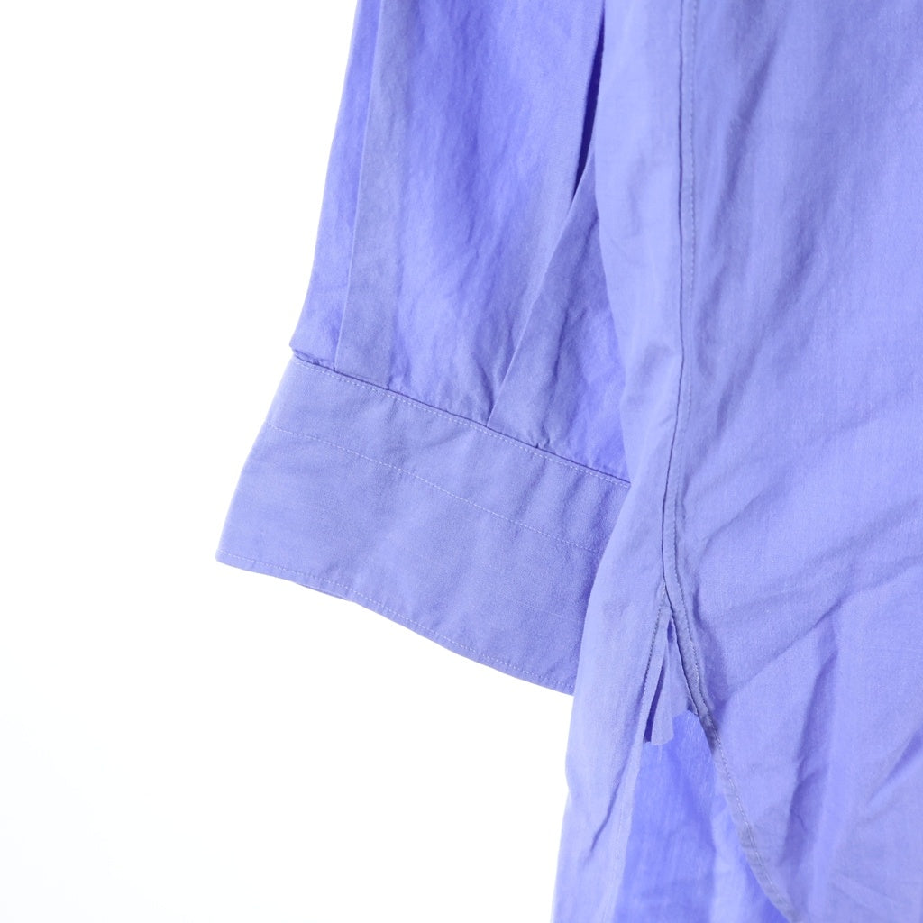 COMOLI(コモリ) 22SS バンドカラー シャツ 長袖 ブルー V01-02002