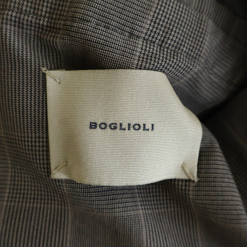BOGLIOLI(ボリオリ) 3B テーラードジャケット チェック グレージュ ブラウン