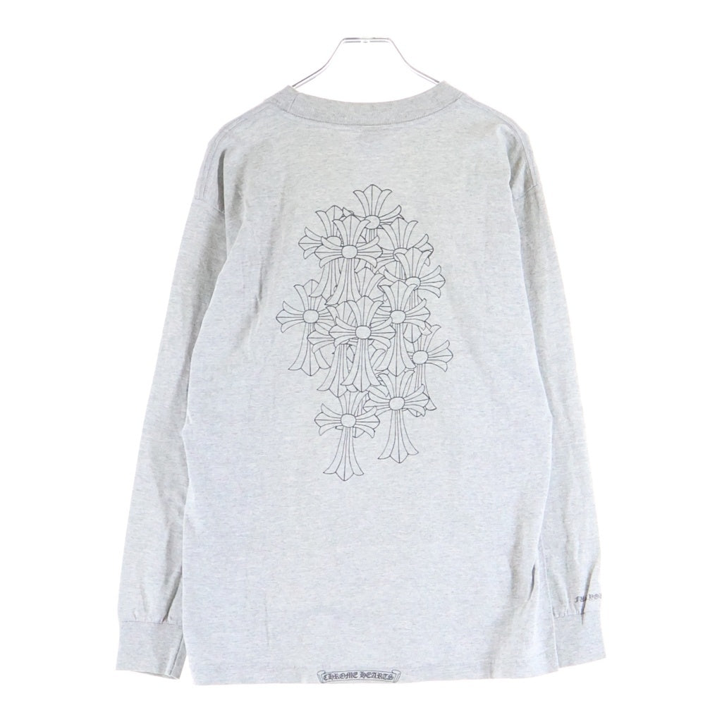 CHROME HEARTS(クロムハーツ) OLD Back Cemetery Cross L/S TEE オールド バックセメタリークロス ロングスリーブ 長袖Tシャツ カットソー グレー