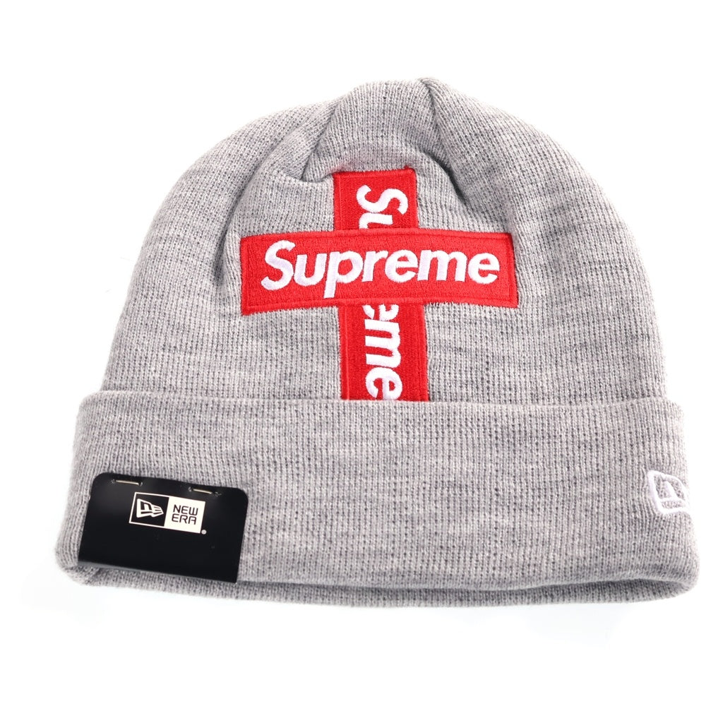 SUPREME(シュプリーム) 20AW New Era Cross Box logo Beanie Heather Grey ボックスロゴビーニー ニット帽 グレー