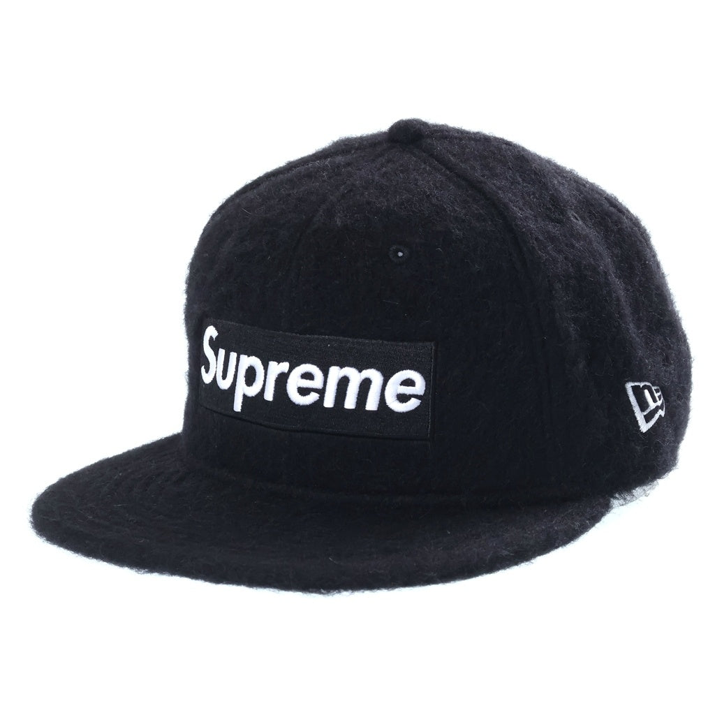 SUPREME(シュプリーム) 24AW ×New Brushed Wool Box Logo New Era Cap ニューエラ ブラッシュウールボックスロゴ キャップ 帽子 ブラック
