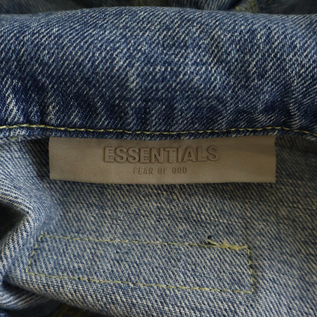 FEAR OF GOD ESSENTIALS(フィアオブゴッド エッセンシャルズ) ユーズド加工 オーバーサイズ トラッカー デニムジャケット インディゴ 202SU224140F