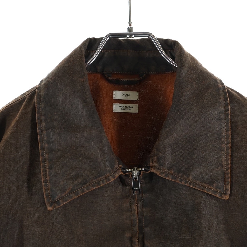YOKE(ヨーク) 26SS Coating Cotton Drizzler Jacket コーティング コットン ジャケット ブラウン YK26SS01183B