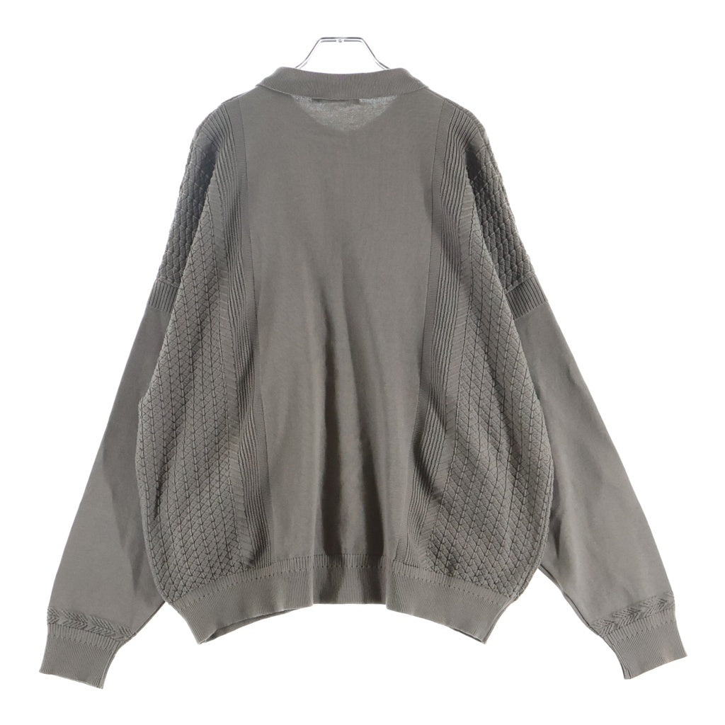 YASHIKI(ヤシキ) 23SS Hanaakari Collar Cardigan ハナアカリ カラー カーディガン フロントボタン ベージュ YSK-23SS-KN03