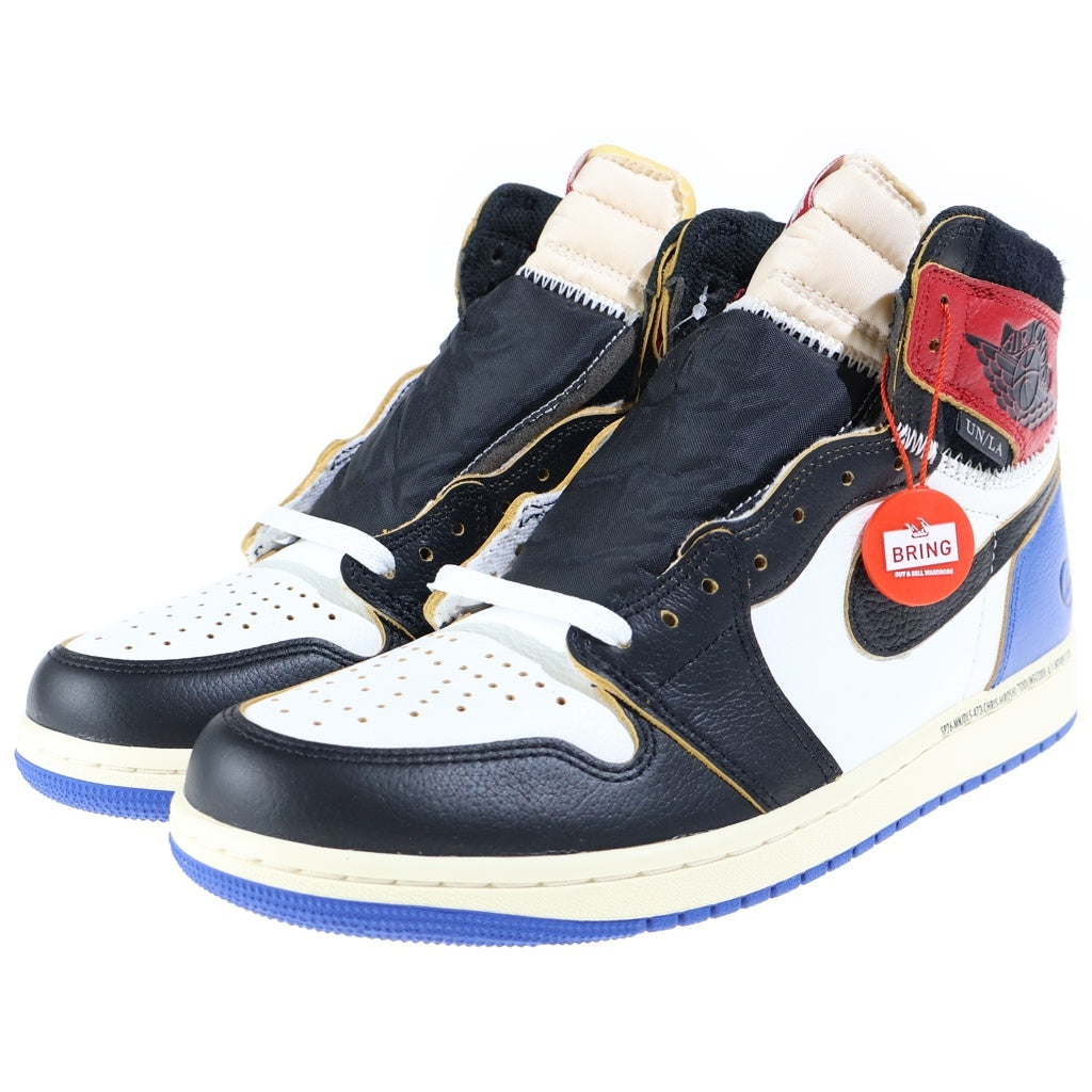 NIKE(ナイキ) ×FRAGMENT DESIGHN ×UNION AIR JORDAN 1 HIGH BLACK/VARSITY RED エアジョーダン1 ハイカットスニーカー US9/27.0cm IO7847-002