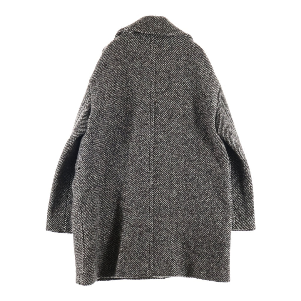HERMES(エルメス) 22AW サイドジップ ウール ダブルブレストコート ブラウン PT9607