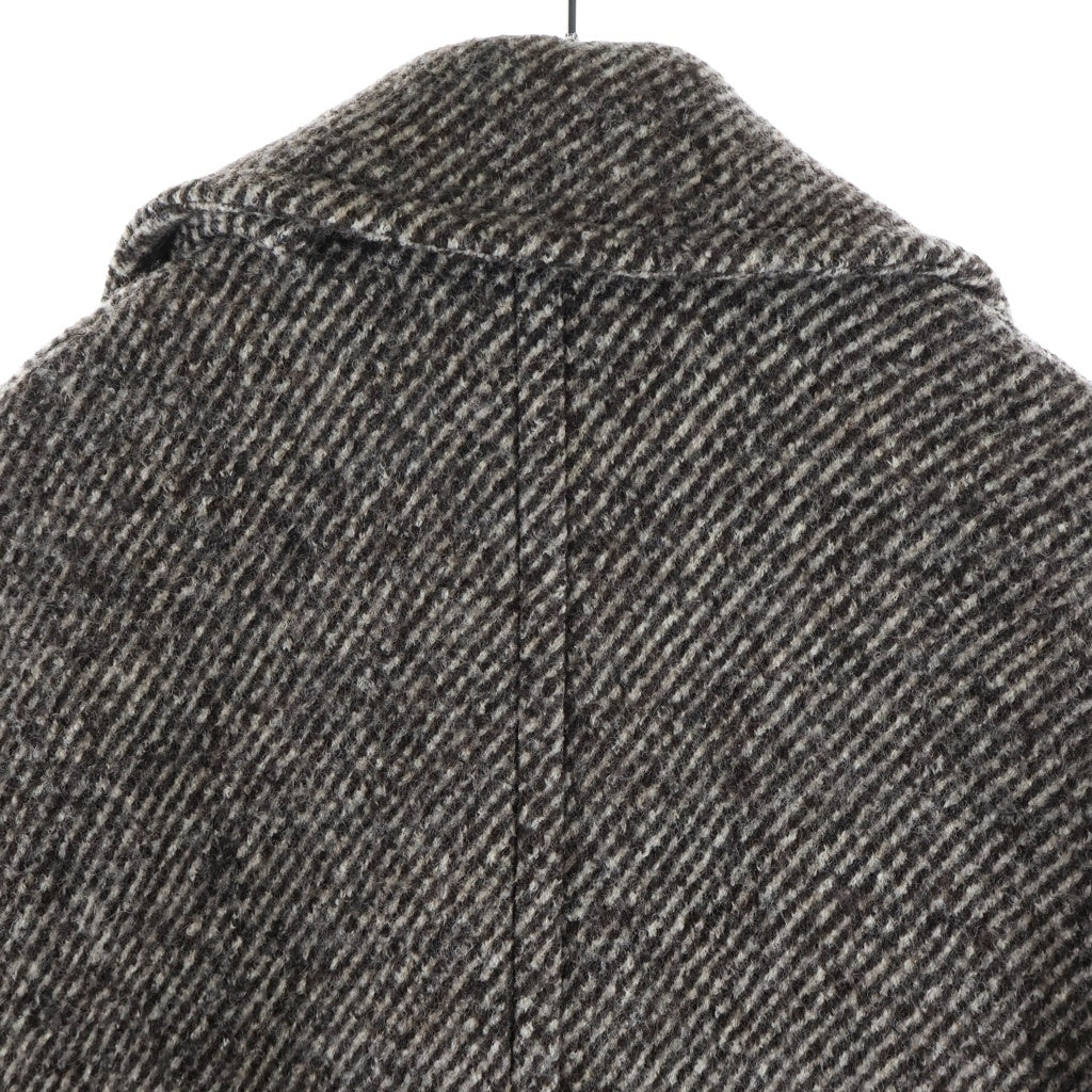 HERMES(エルメス) 22AW サイドジップ ウール ダブルブレストコート ブラウン PT9607