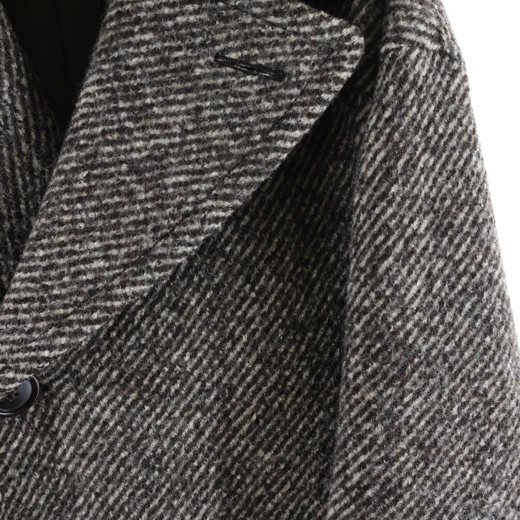 HERMES(エルメス) 22AW サイドジップ ウール ダブルブレストコート ブラウン PT9607