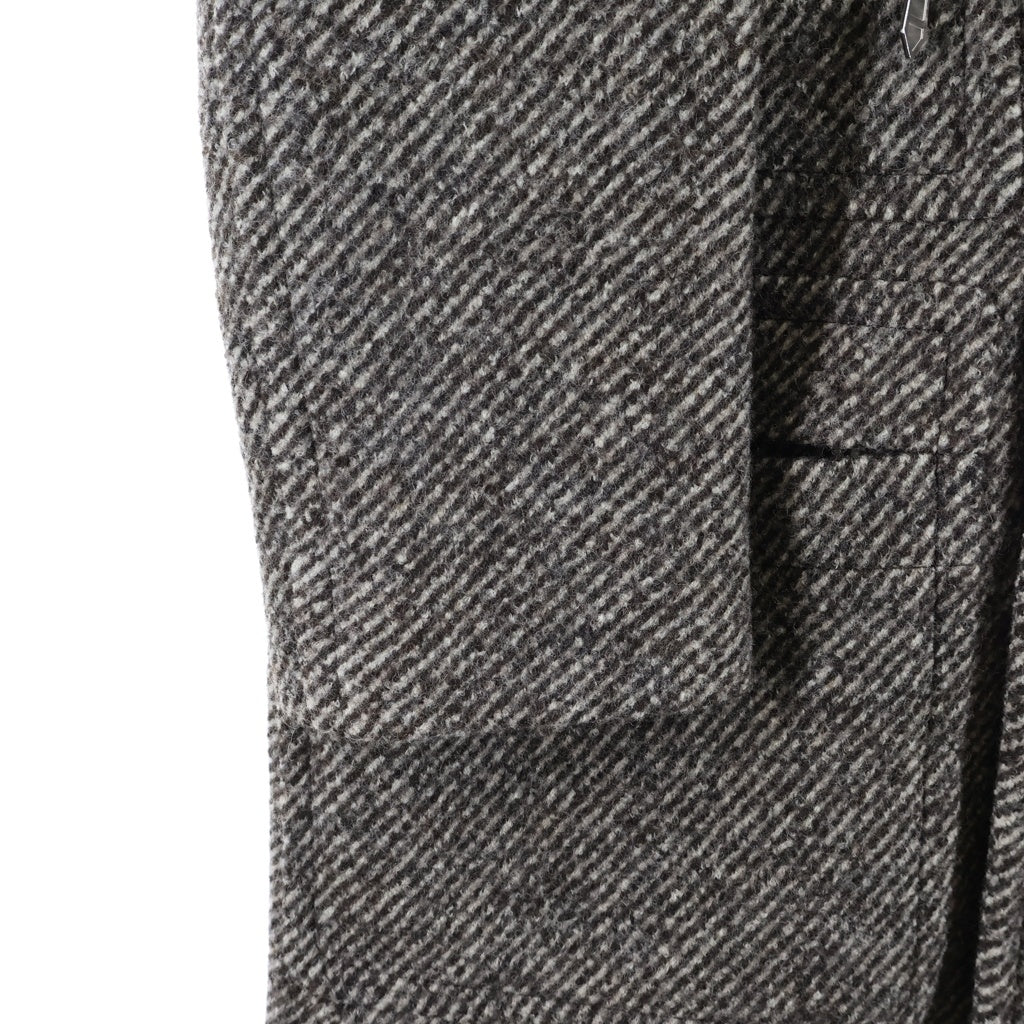 HERMES(エルメス) 22AW サイドジップ ウール ダブルブレストコート ブラウン PT9607