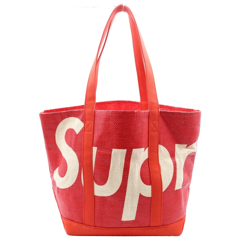 SUPREME(シュプリーム) 20SS Raffia Tote Bag ラフィア トートバッグ レッド レディース