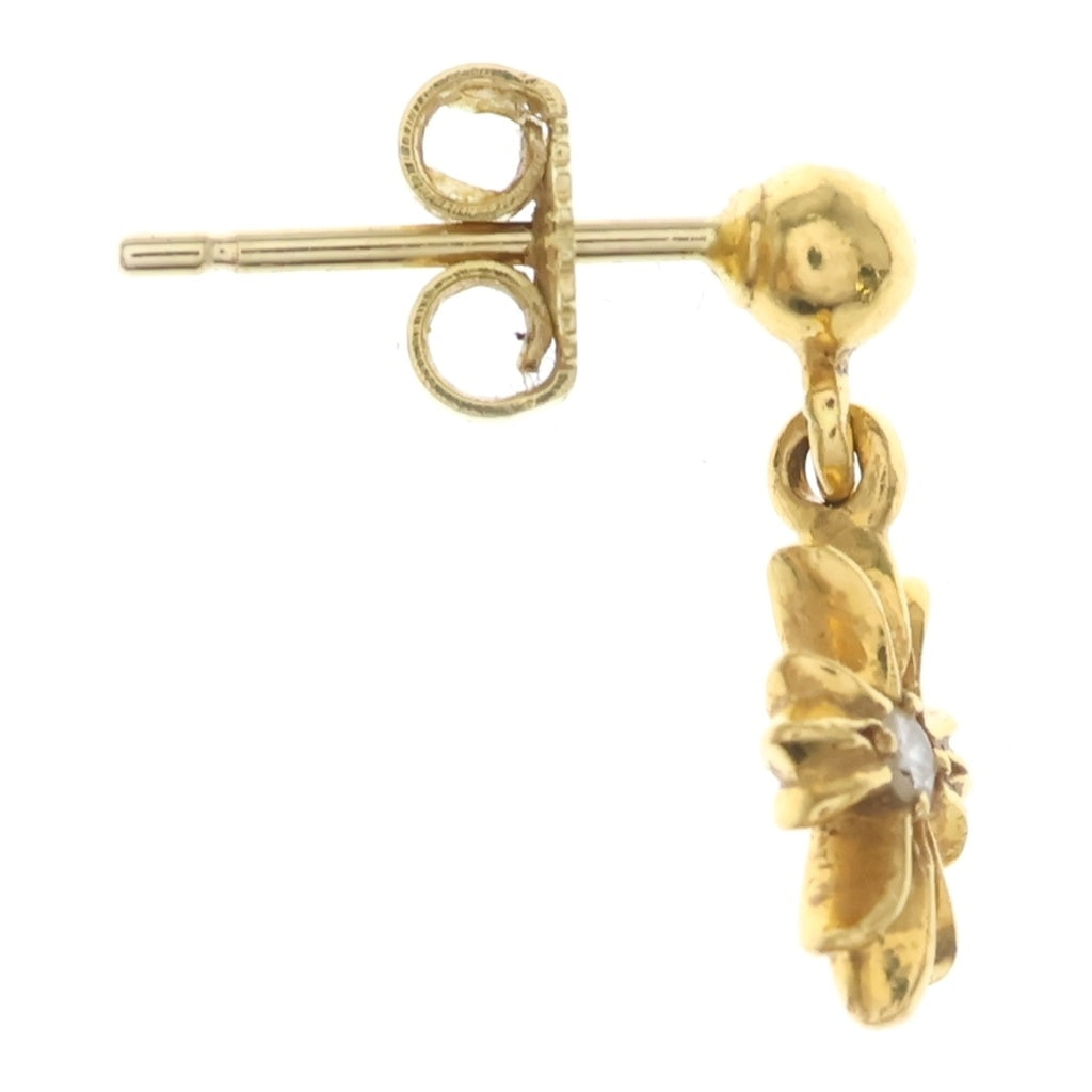 CHROME HEARTS(クロムハーツ) 22K TNY E CH PLS 1DIA タイニーE CHプラス ドロップピアス 1ダイヤ ゴールド BCA024