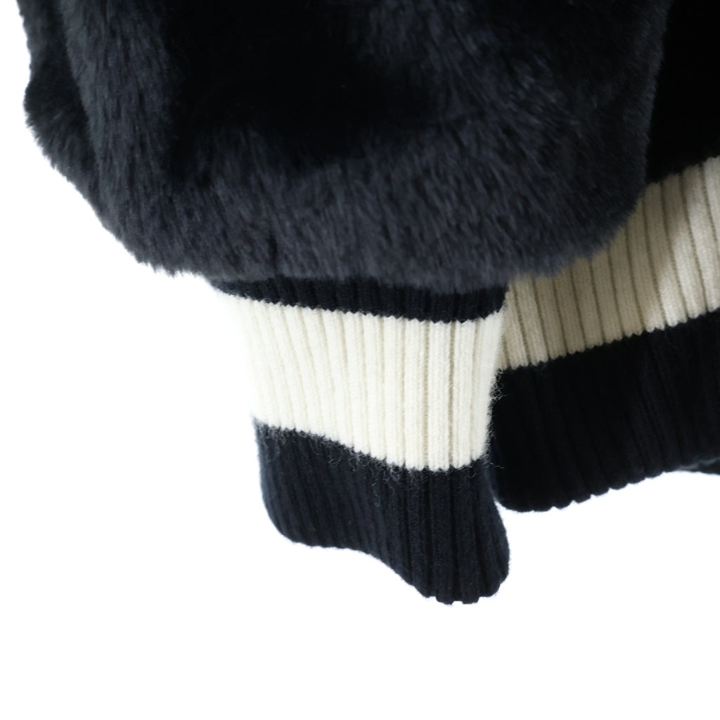 DOLCE & GABBANA(ドルチェアンドガッバーナ) ×呪術廻戦 Panda Fur Blouson Jacket パンダ フェイクファー ボンバー ジャケット ブラック/ホワイト I9AGLZ G7D