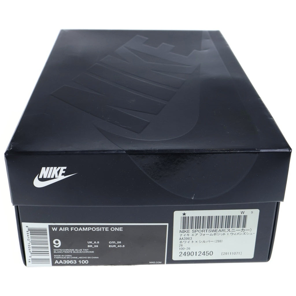 NIKE(ナイキ) WMNS AIR FOAMPOSITE ONE ウィメンズ エアフォームポジット ワン ローカットスニーカー シルバー/ホワイト US9/26.0cm AA3963-100
