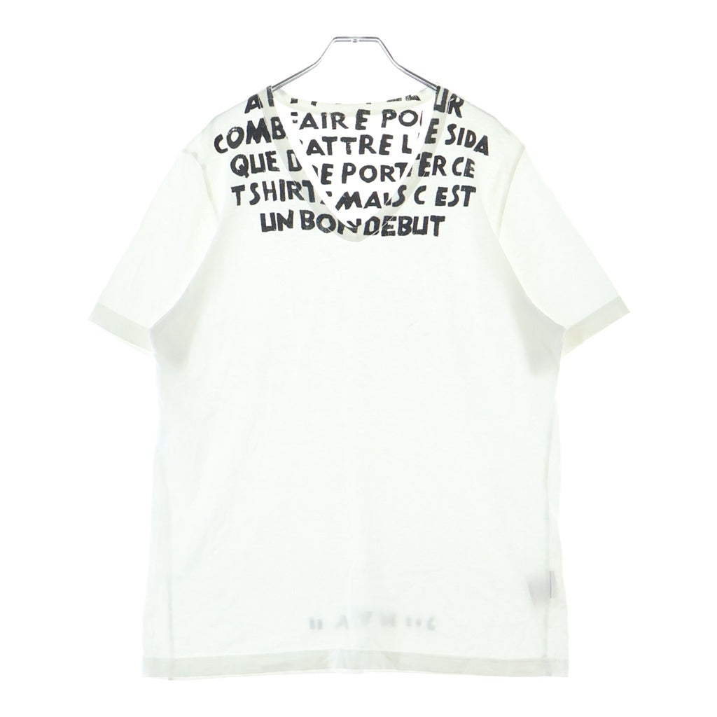 Maison Margiela(メゾンマルジェラ) 12SS フランス語 エイズT Vネック 半袖Tシャツ カットソー ホワイト S30GC0351