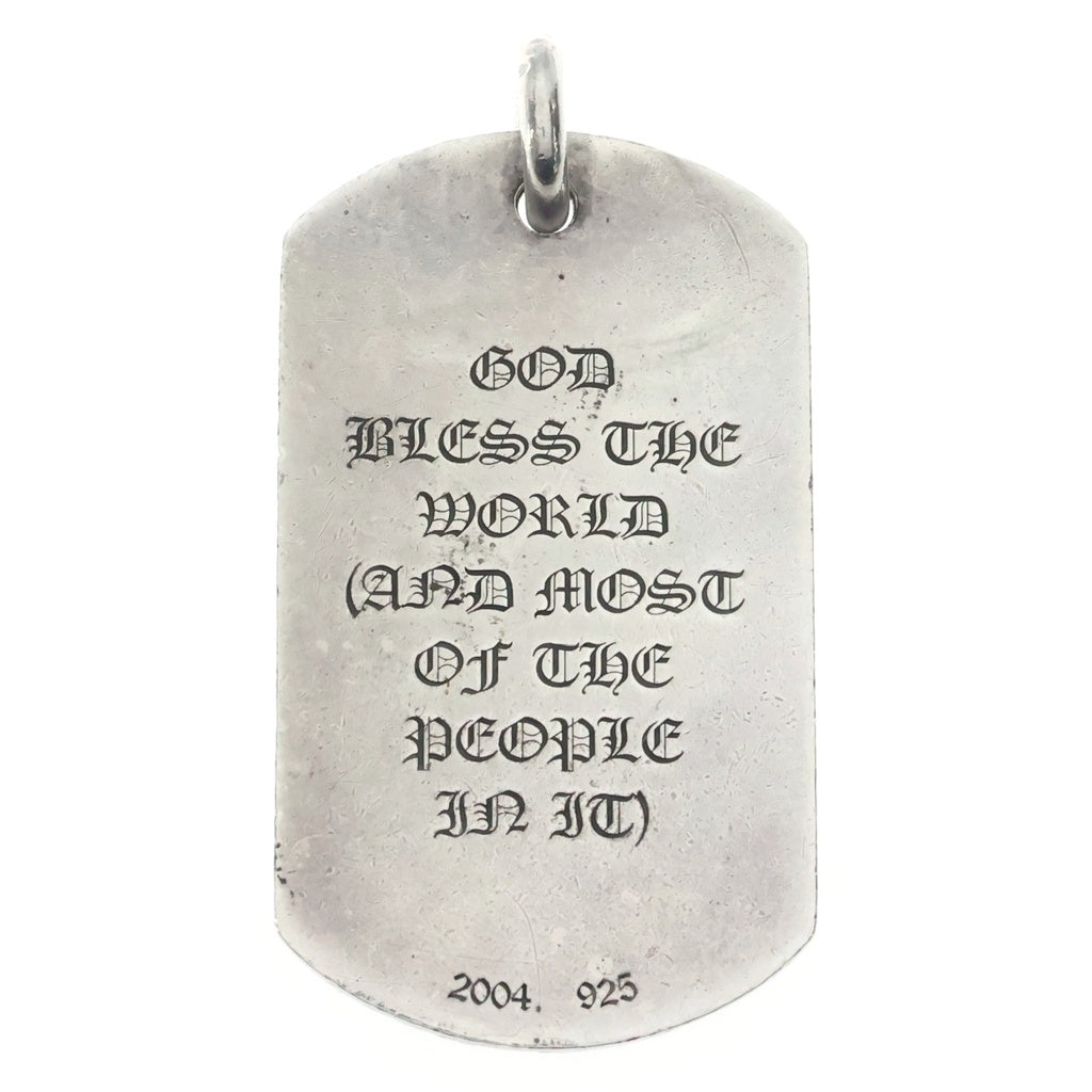 CHROME HEARTS(クロムハーツ) D TAG LRG GOD BLESS ラージ ゴッドブレス ドッグタグ ペンダントトップ シルバー