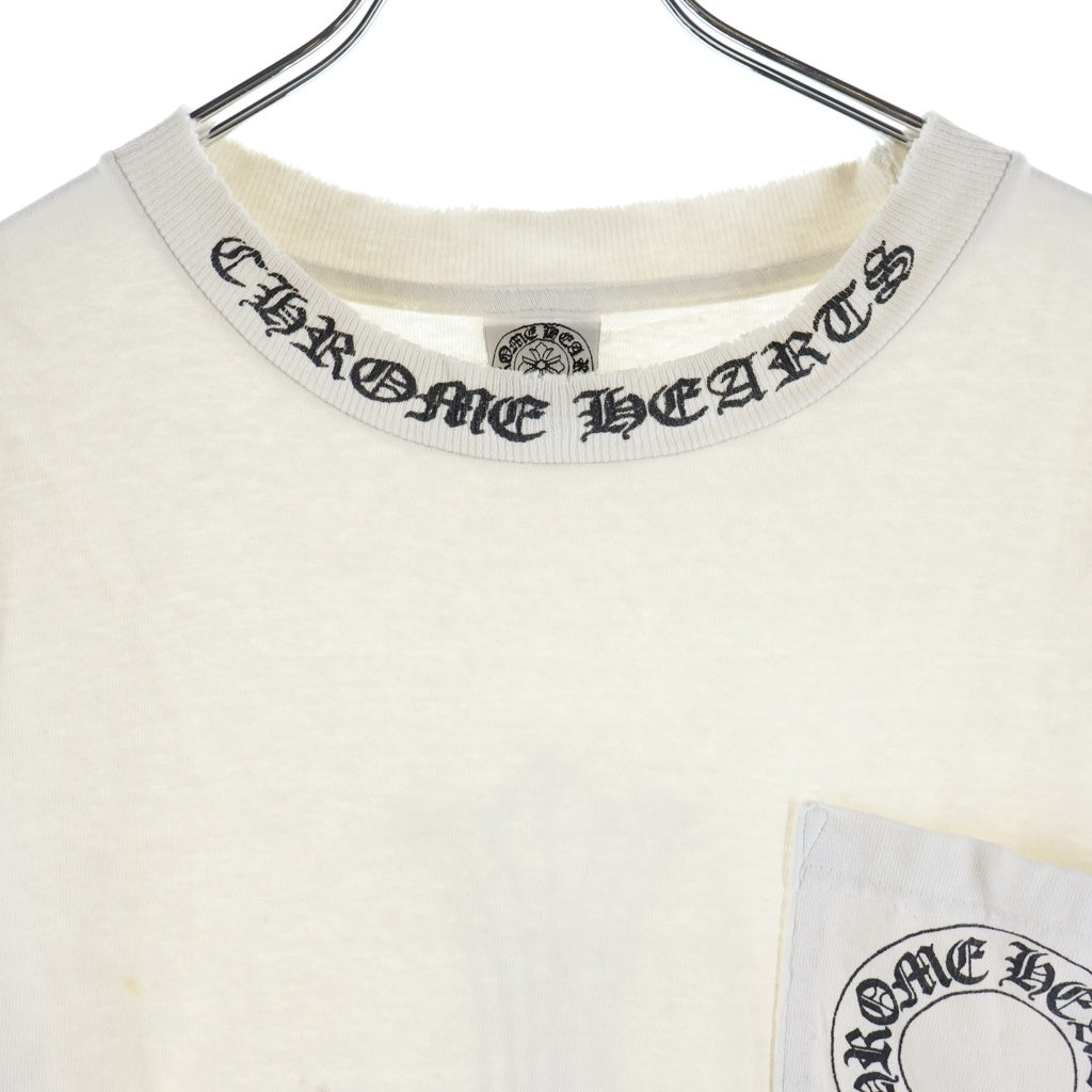 CHROME HEARTS(クロムハーツ) OLD FLORAL T-SHIRT オールド バックフローラルクロス ネックロゴ半袖Tシャツ ホワイト