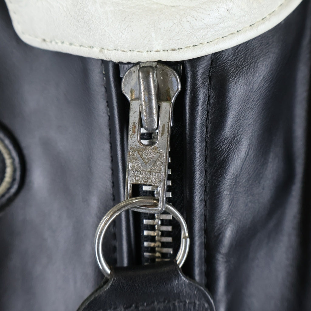 VANSON(バンソン) 9RJV DAITONA Leather Single Riders Jacket レザー デイトナ シングルライダース ジャケット ブラック/ホワイト