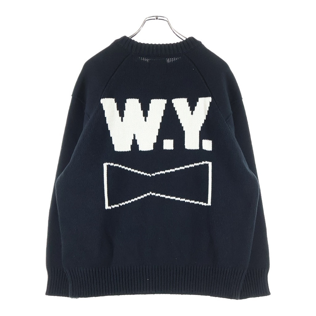 WASTED YOUTH(ウェイステッドユース) 23AW Knit Sweater グラフィックロゴ ニット セーター ブラック