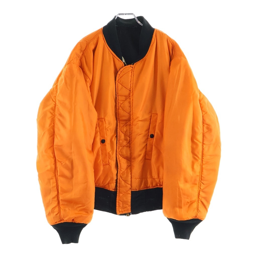 ALPHA INDUSTRIES(アルファ インダストリーズ) 90s MA-1 バッグロゴ ライフジャケット エンブレム リバーシブル ブラック/オレンジ