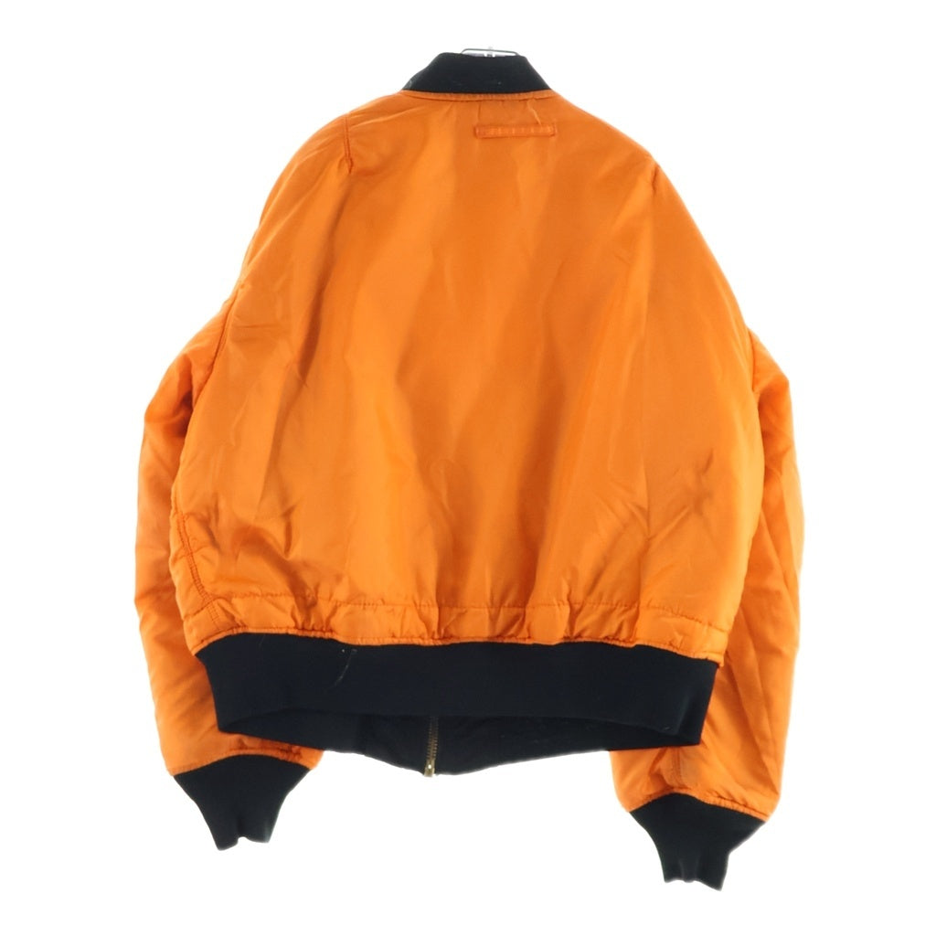ALPHA INDUSTRIES(アルファ インダストリーズ) 90s MA-1 バッグロゴ ライフジャケット エンブレム リバーシブル ブラック/オレンジ